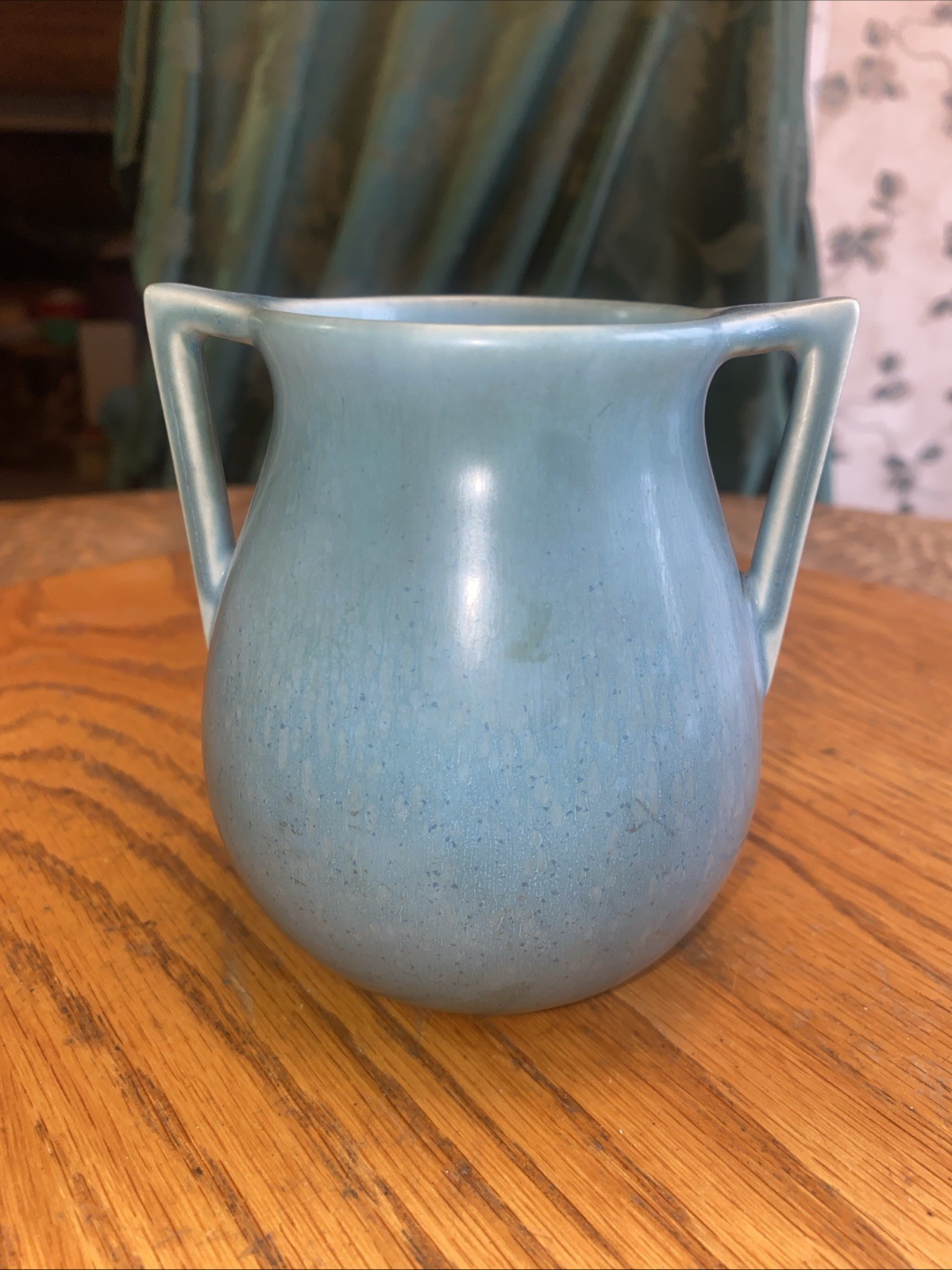 ROOKWOOD POTTERY, ROBINS EGG BLUE BUTTRESSED HANDLED VASE, ARTS & CRAFTS, 1920s