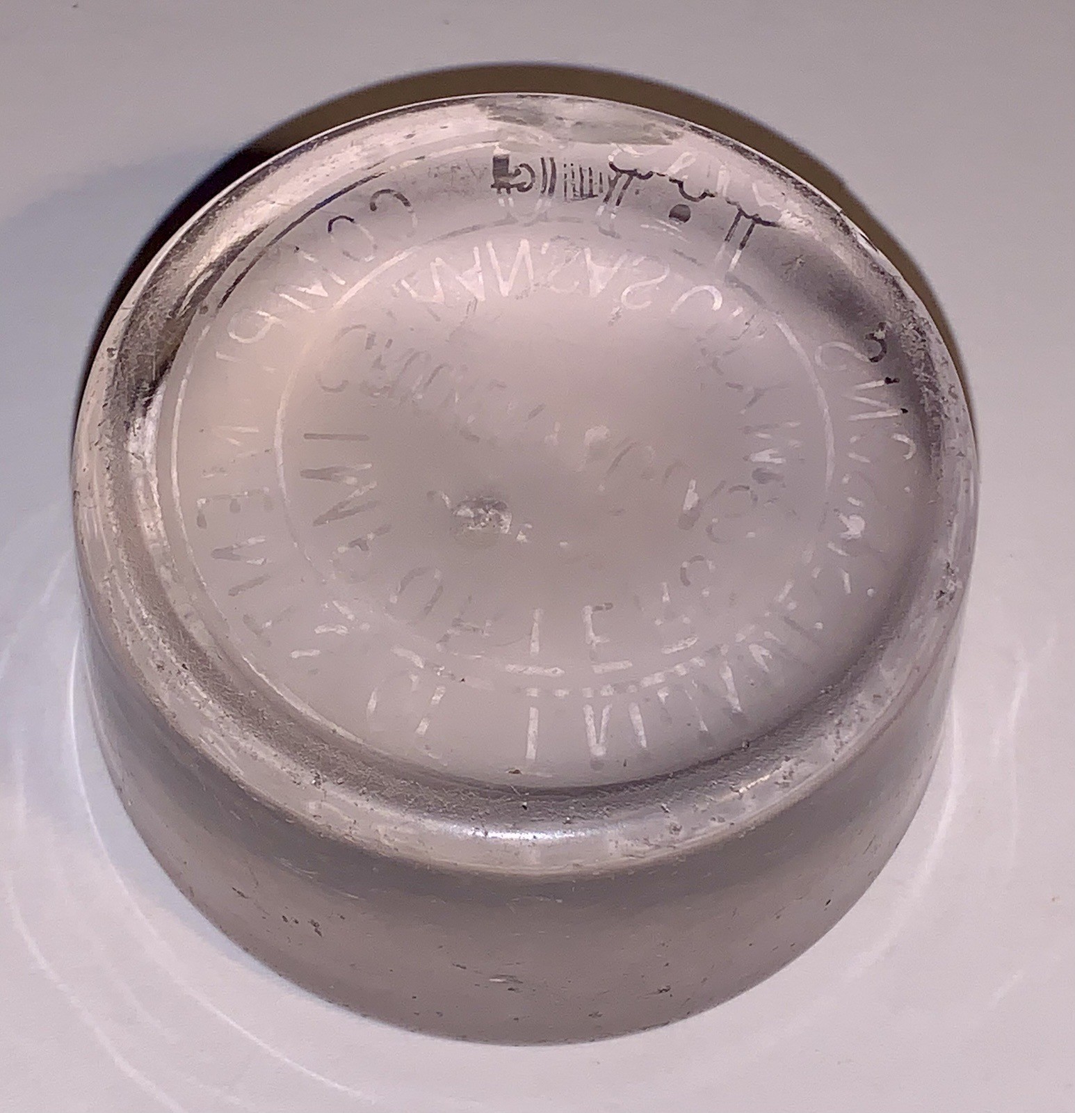 T.M. James & Sons Crockery & Glass Advertising Paperweight Kansas City Missouri