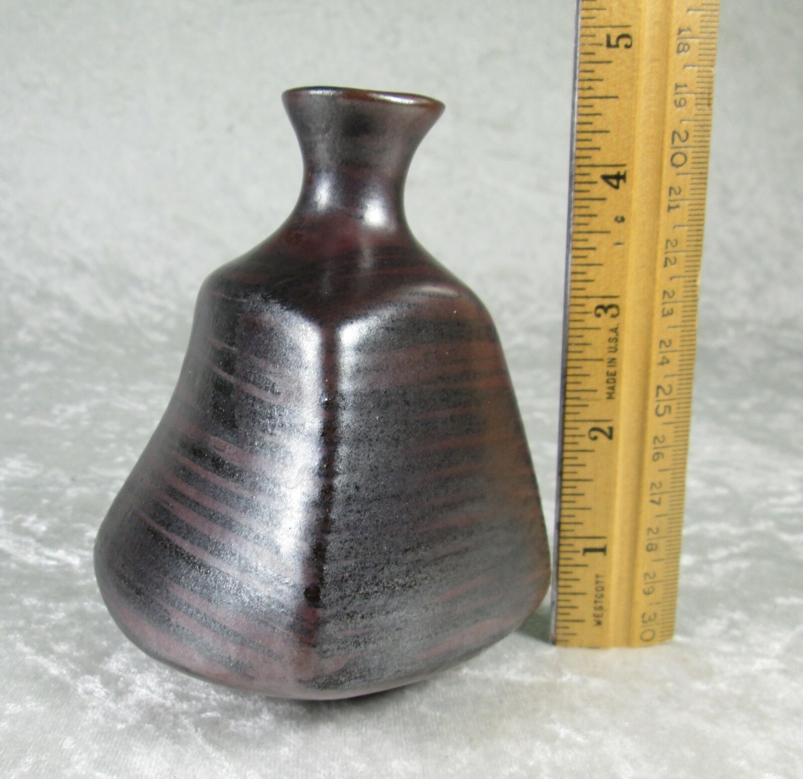 Japanese Mid Century Pottery Vase OMC Takahishi Style 4-1/2 in Tall Vintage