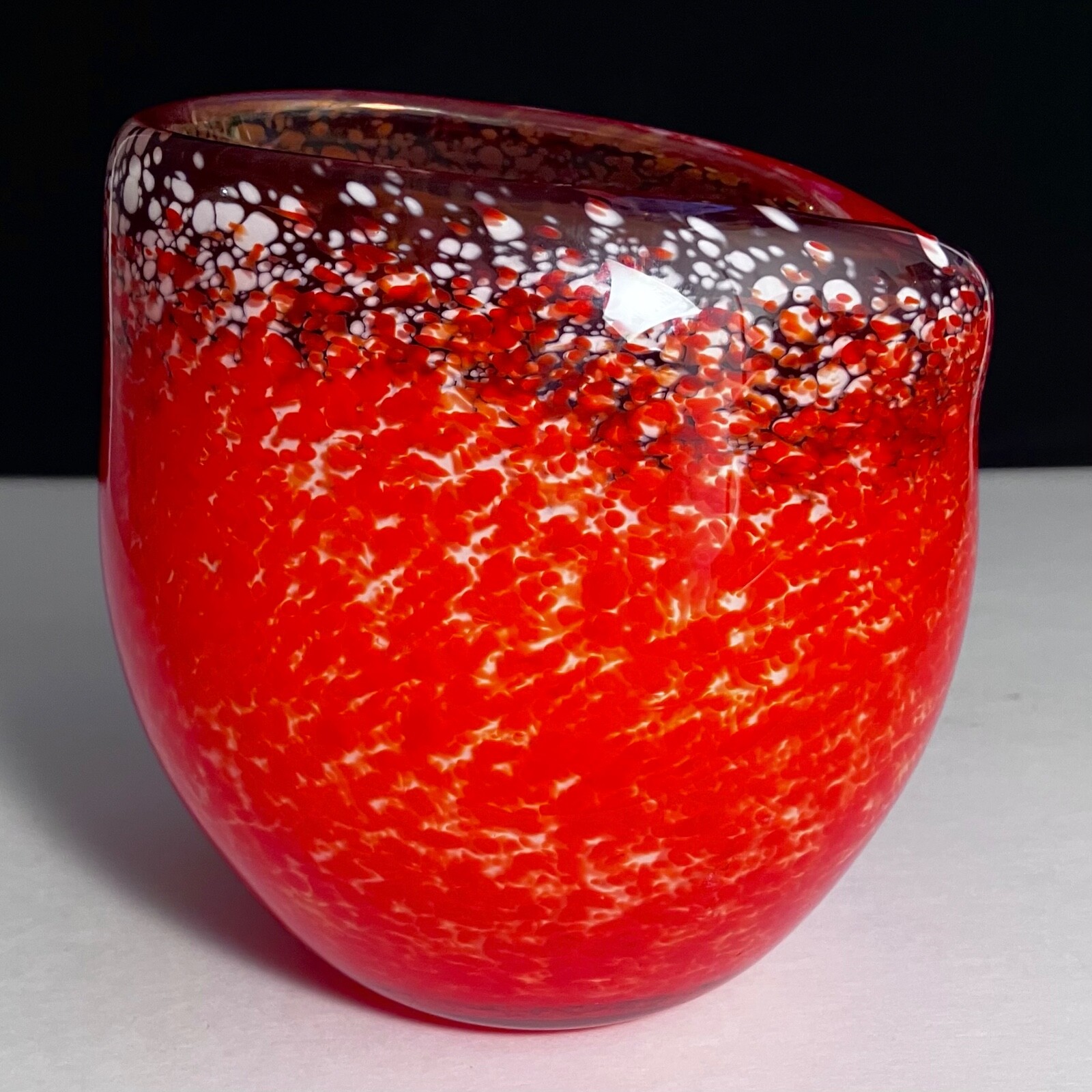 ZALLIQUE STUDIO Magma Vase / Unique Vintage American Art Glass / Slight Defects