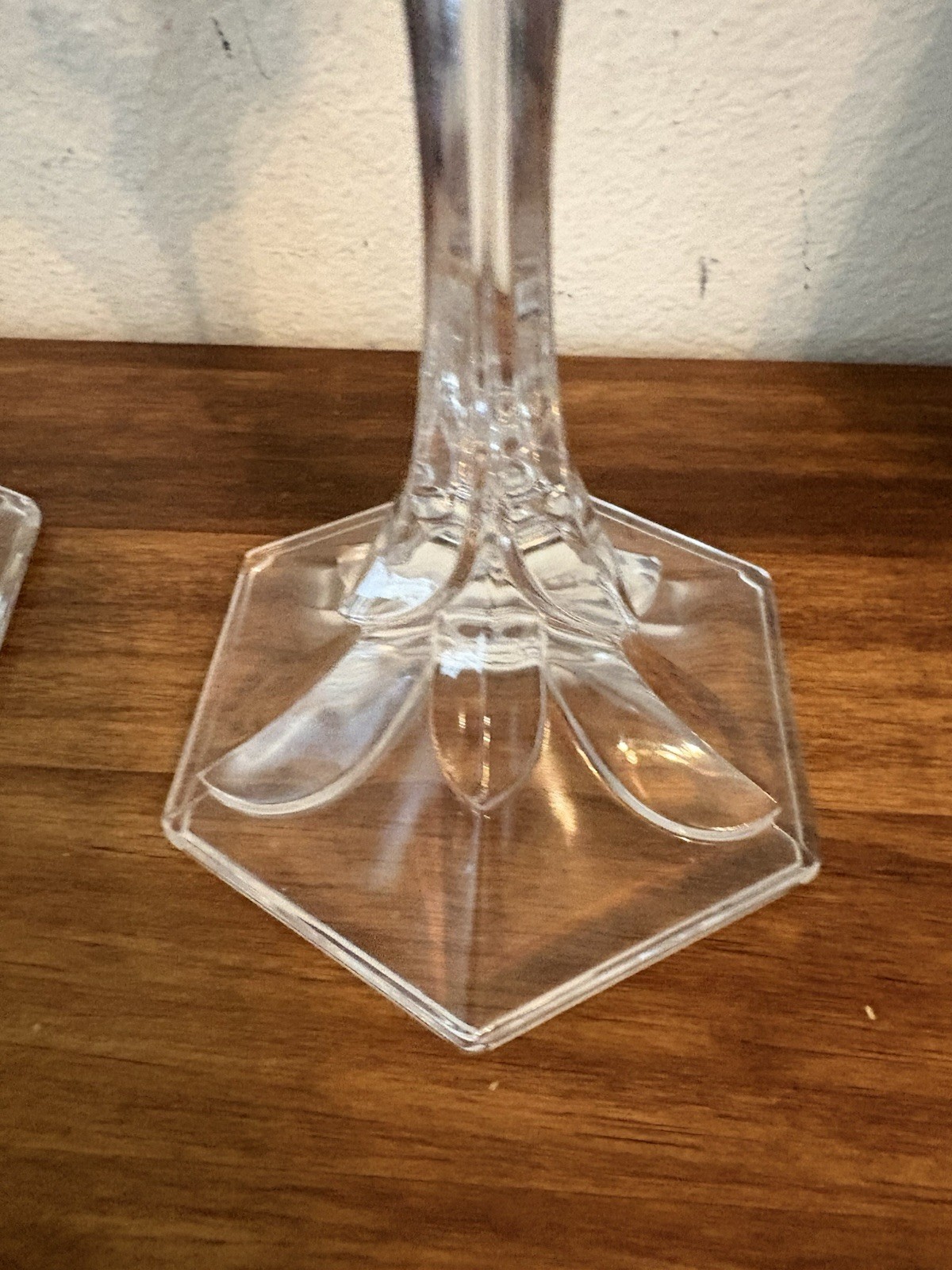 PAIR Vtg Cristal d’Arques Crystal Art Deco Candlestick Holders Candelabras 11″