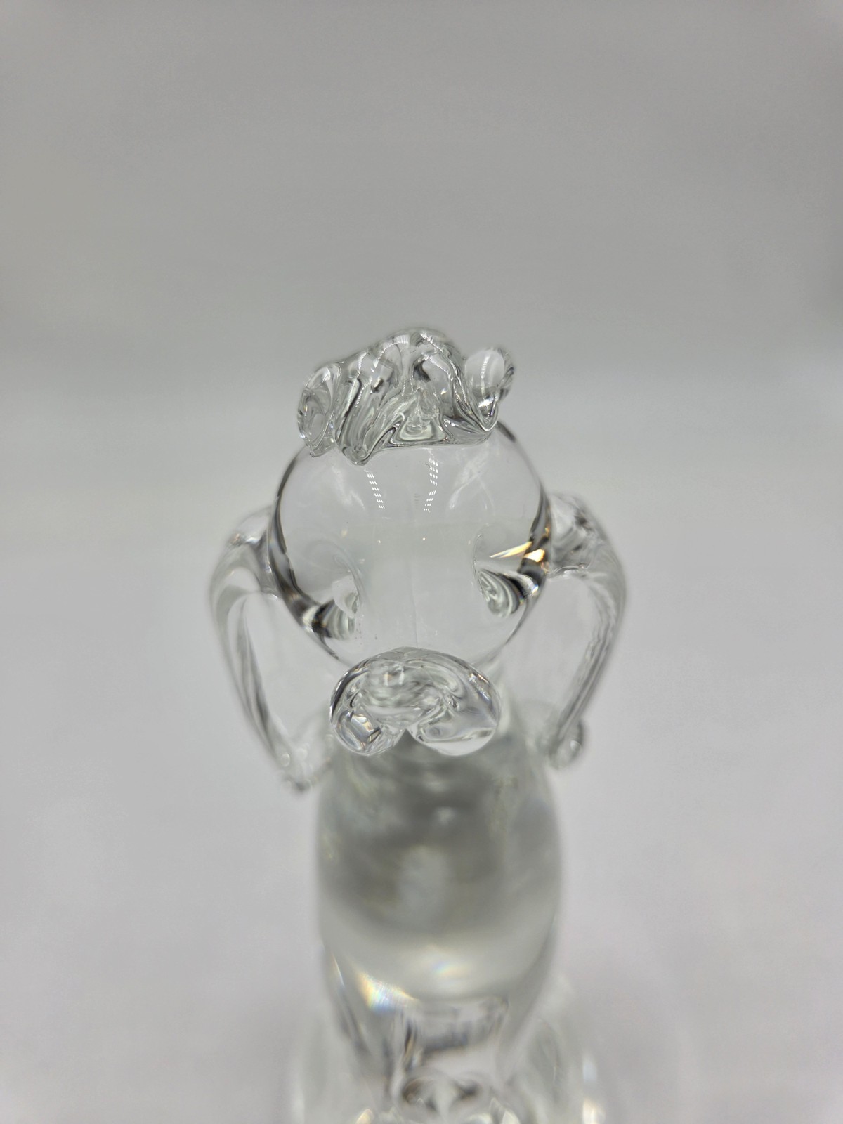 Vintage Chalet Art Glass Lead Crystal Poodle Dog Figurine Canada Mid Century