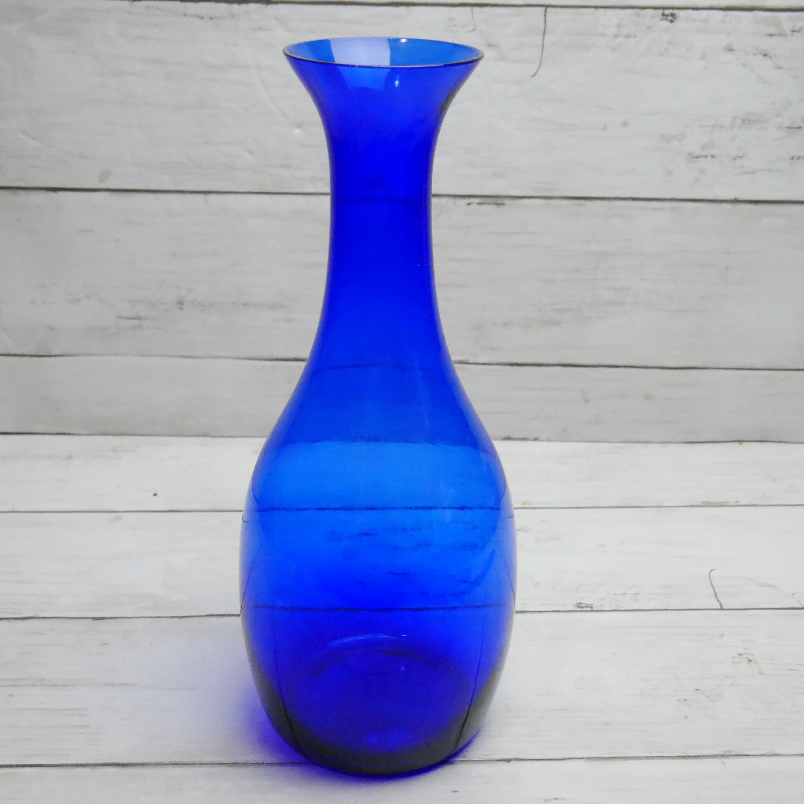 Cobalt Blue Glass Bud Vase 9.25″ Tall