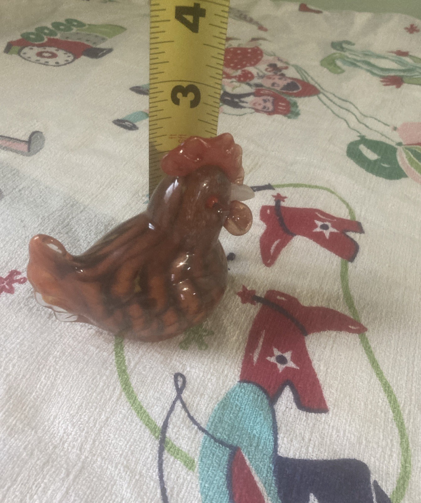 Vintage Langham England Hand Blown Glass Decorative Figurine Rooster Artist Sign