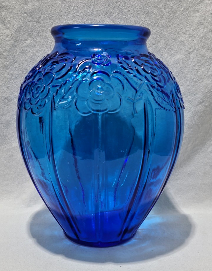Stolle 12″ Tall Large Blue Art Deco Vase / Read Condition