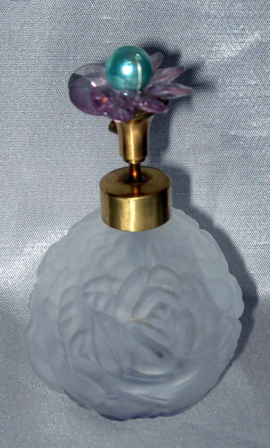 Vintage Irice Atomizer Lilac JEWEL TOP Glass Perfume Bottle Irving Rice NYC