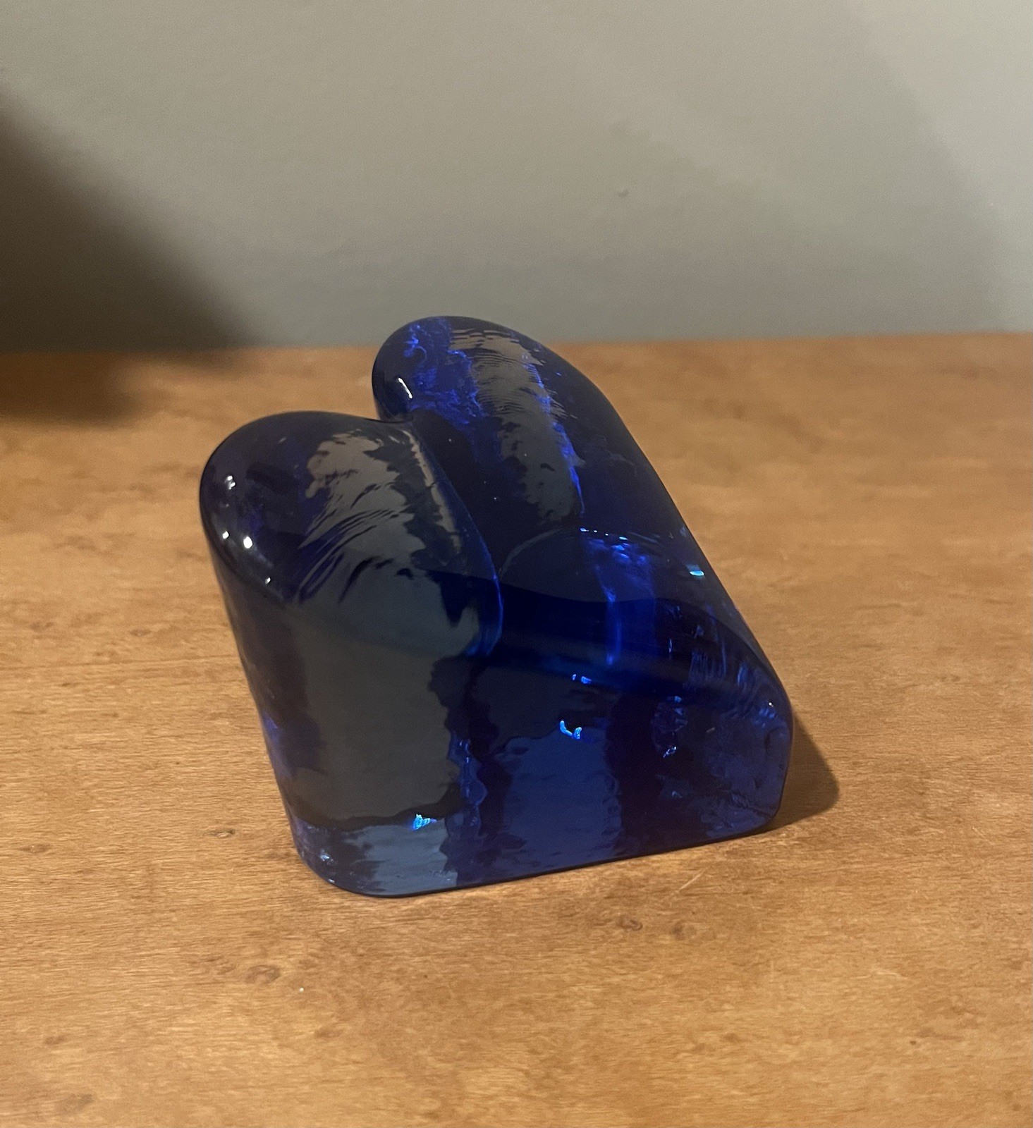 Fire & Light Originals Cobalt Blue Recycled Glass Heart Paperweight