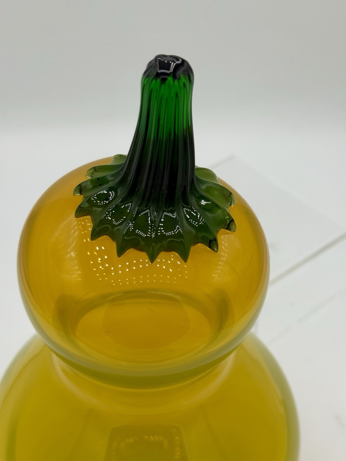 Limited Release 1st Quality Blenko 2518 Calabash Gourd Citrine with Clover Stem