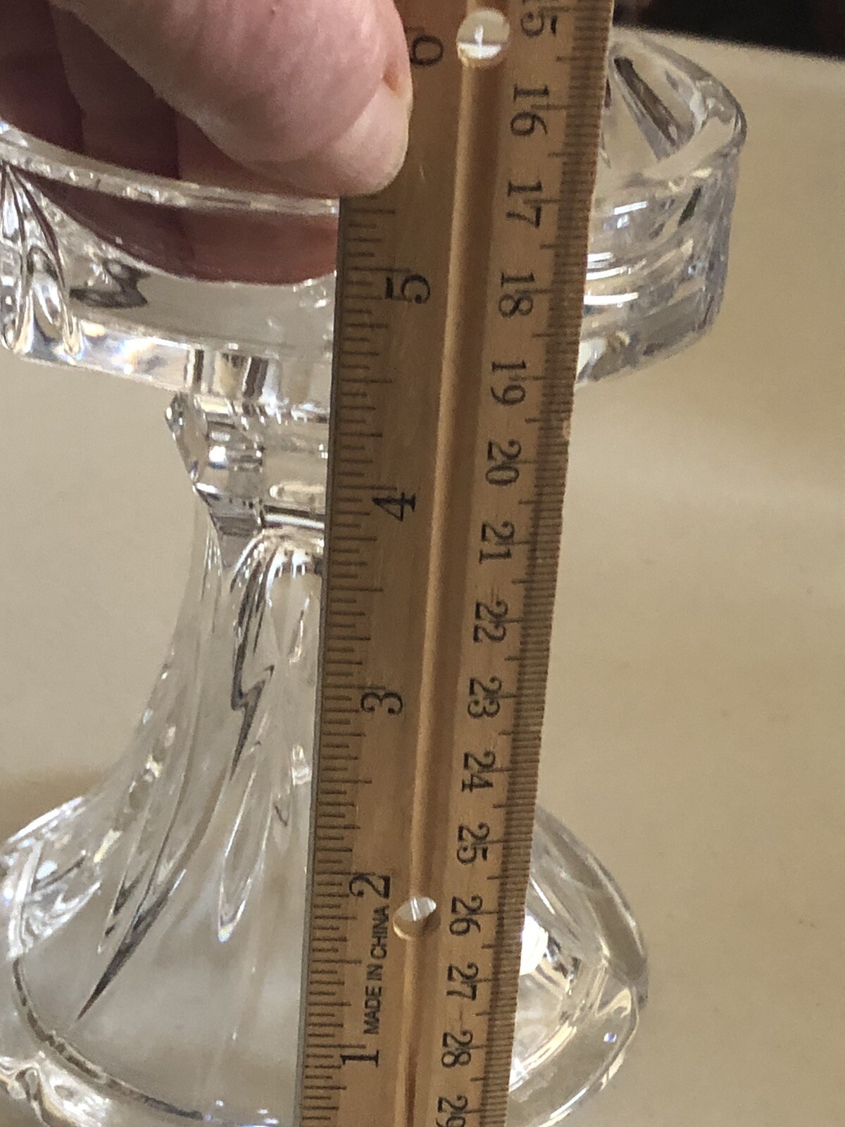MARQUISE BY WATERFORD CUT CRYSTAL UNITY PILLAR TAPER CANDLE HOLDER 5,25”