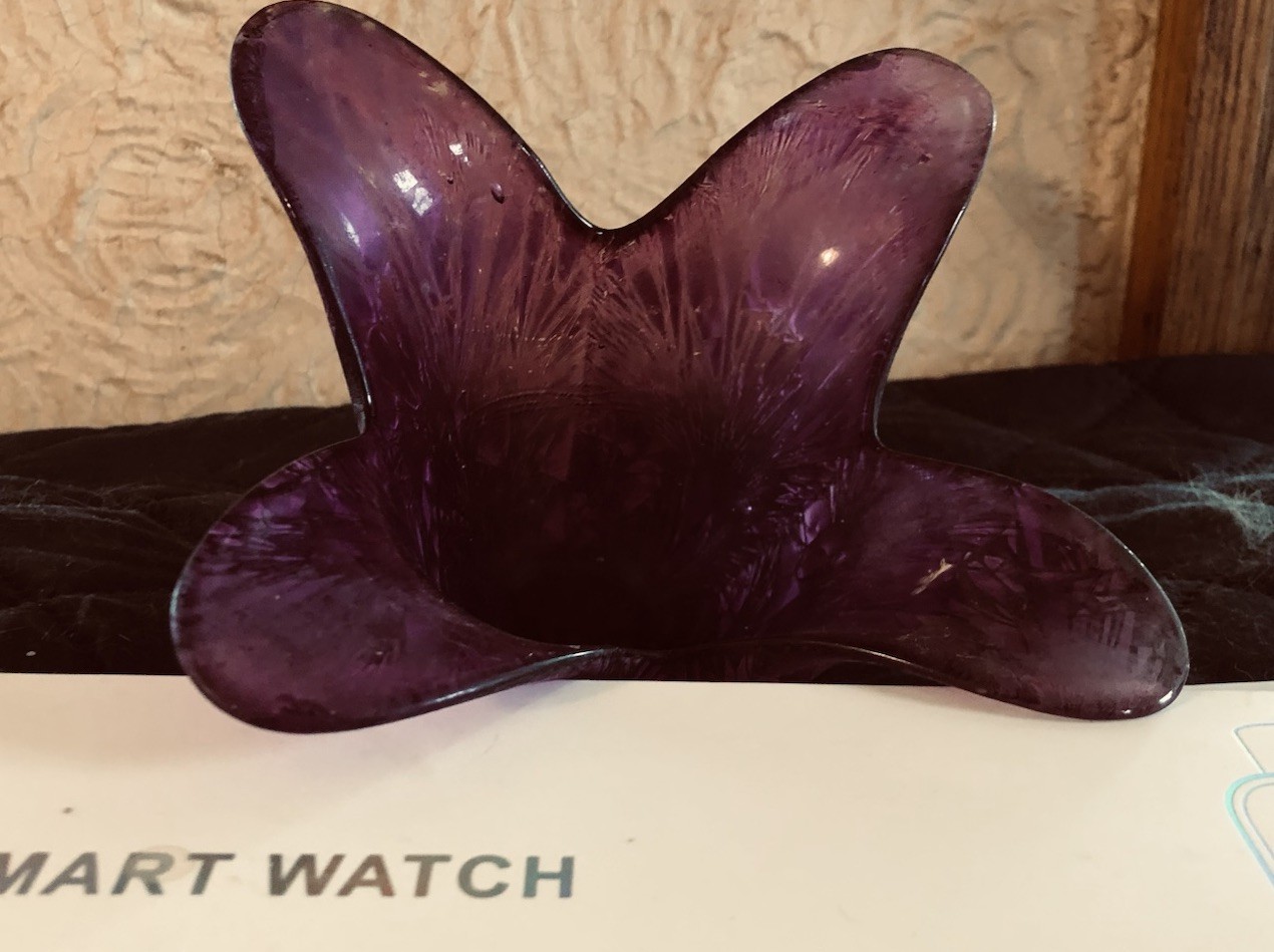 Purple Glass Decorative Vase for Home or Table Decor Display Accent