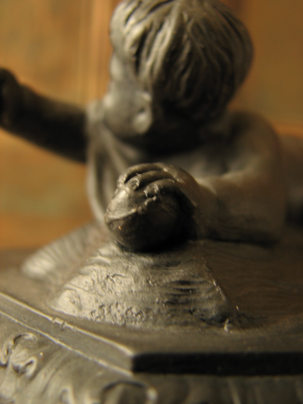 Antique 18thC Wedgwood English Basaltware Baby Figurine Figure Basalt Ware