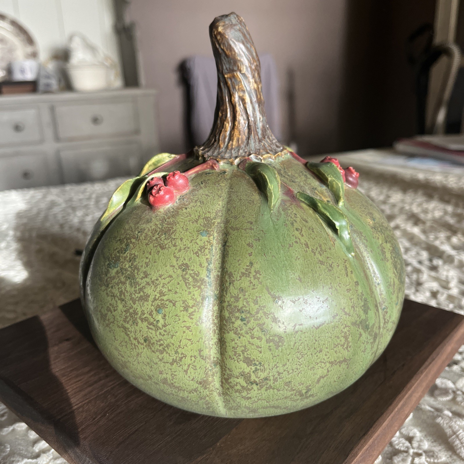 Ephraim Faience Pottery- Cranberry Pumpkin Glaze Variation