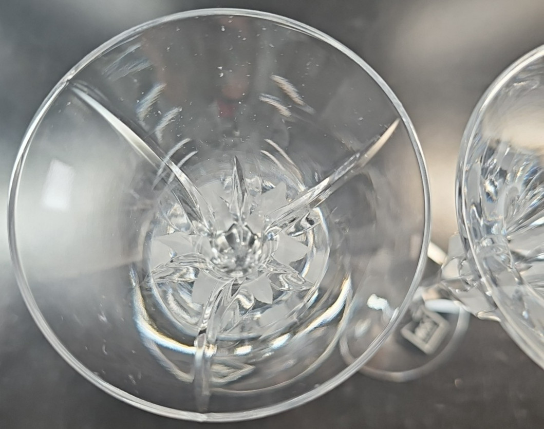 2 Mikasa Flame D’Amore Candleholders Set Elegant Crystal Cut Frosted Floral Lot