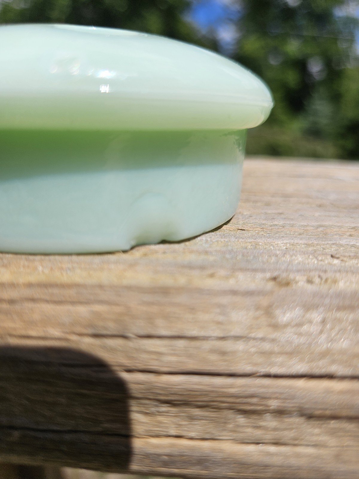 Fenton Jadeite Flower Frog Glass