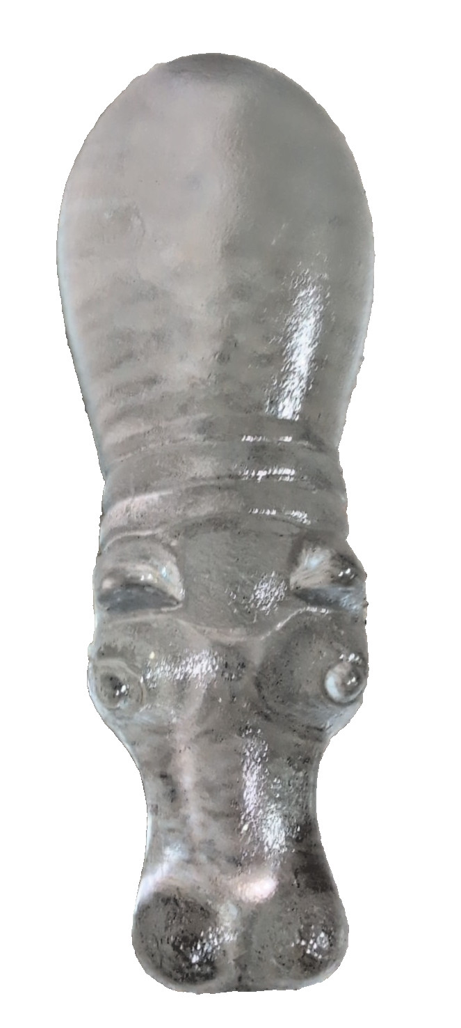 Hippo Shaped Paperweight Figural Kosta Boda Art Glass Bertil Vallien Zoo Series