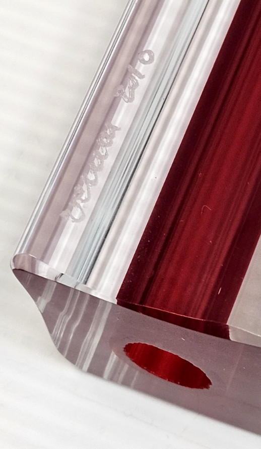 Murano Venini Candelboi RED (large size) 7 1/4″ Glass Candle Holder Orig Candle!