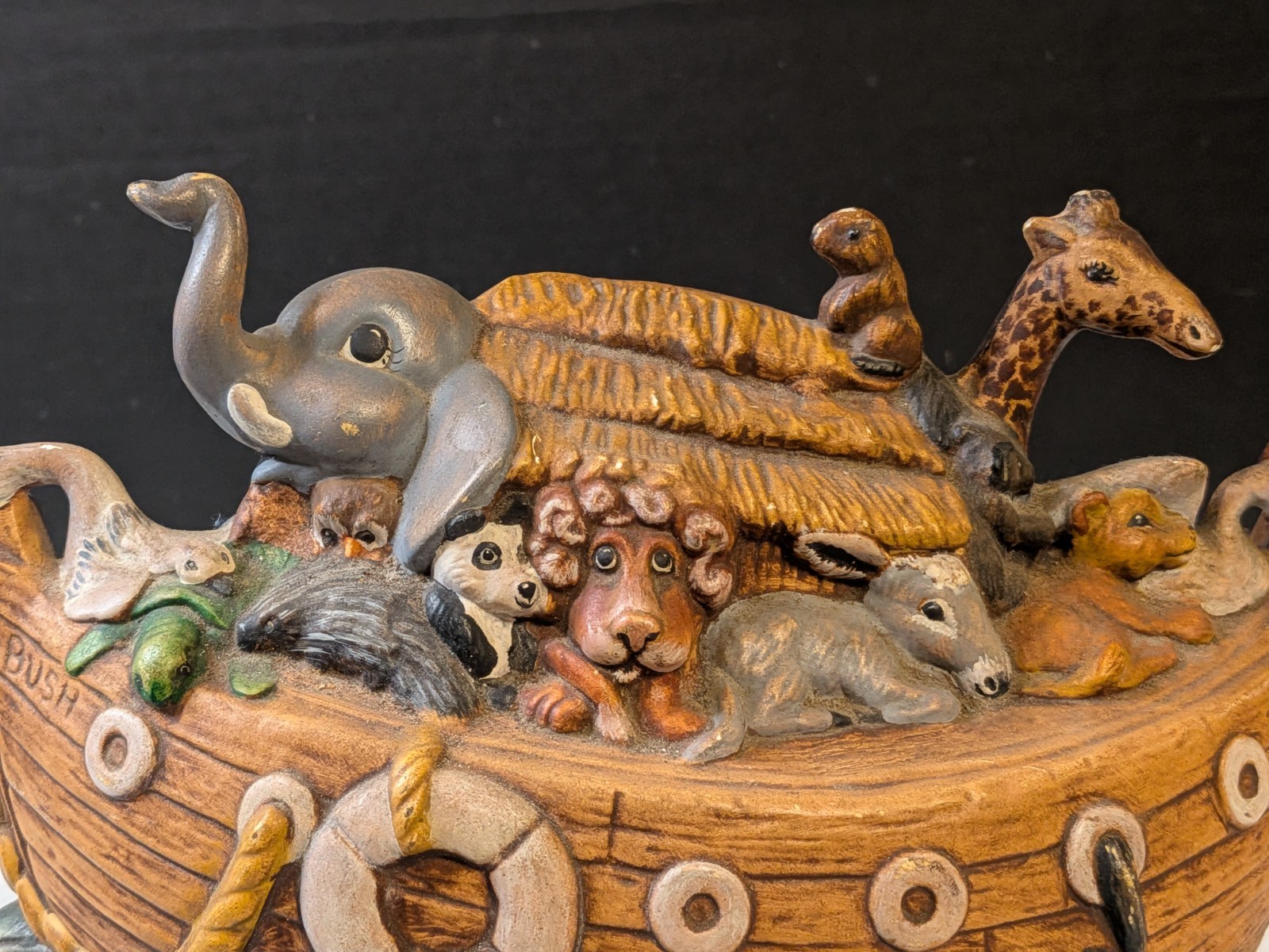 Rare Ceramic Noah’s Ark Decorative Sculpture 1973 Atlantic Mold