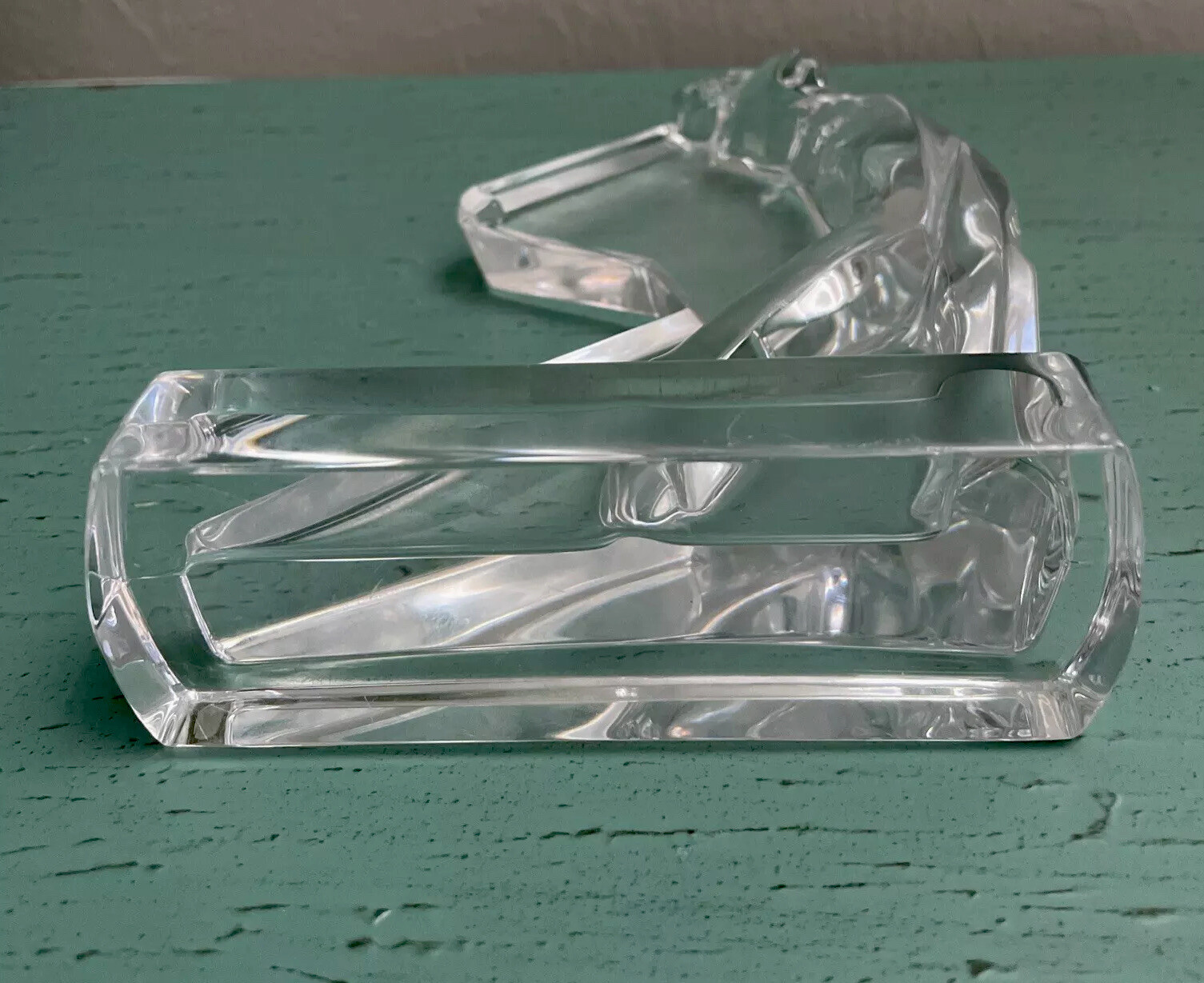 Vintage Japan Hoya Crystal Golfer Figurine Stamped Paperweight Art Glass Rare