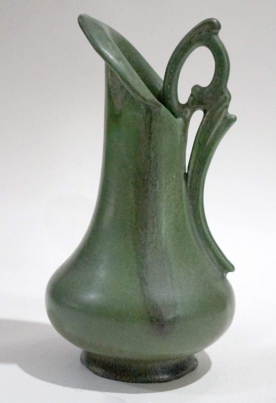 HAMPSHIRE POTTERY Matte Green Pitcher Arts & Crafts Era c.1905