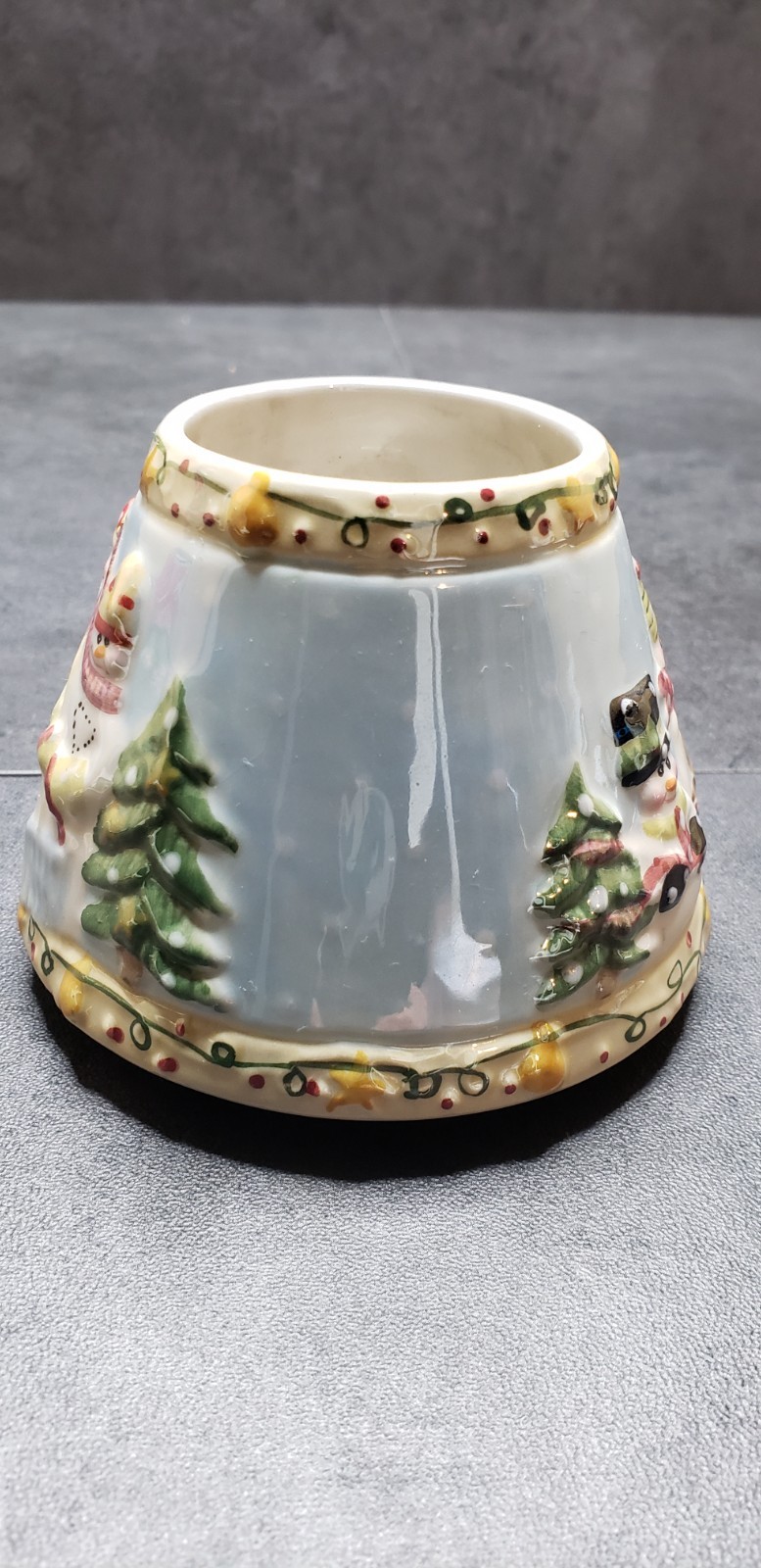 Candle Topper Shade Snowman and Plate with Santas Cookie by Yankee Candle