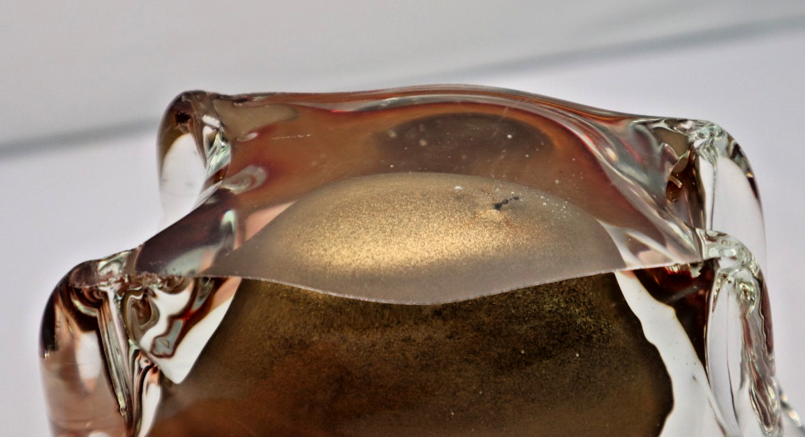 VTG Murano art Glass Two Hump Camel Sculpture Clear Amber Gold red READ