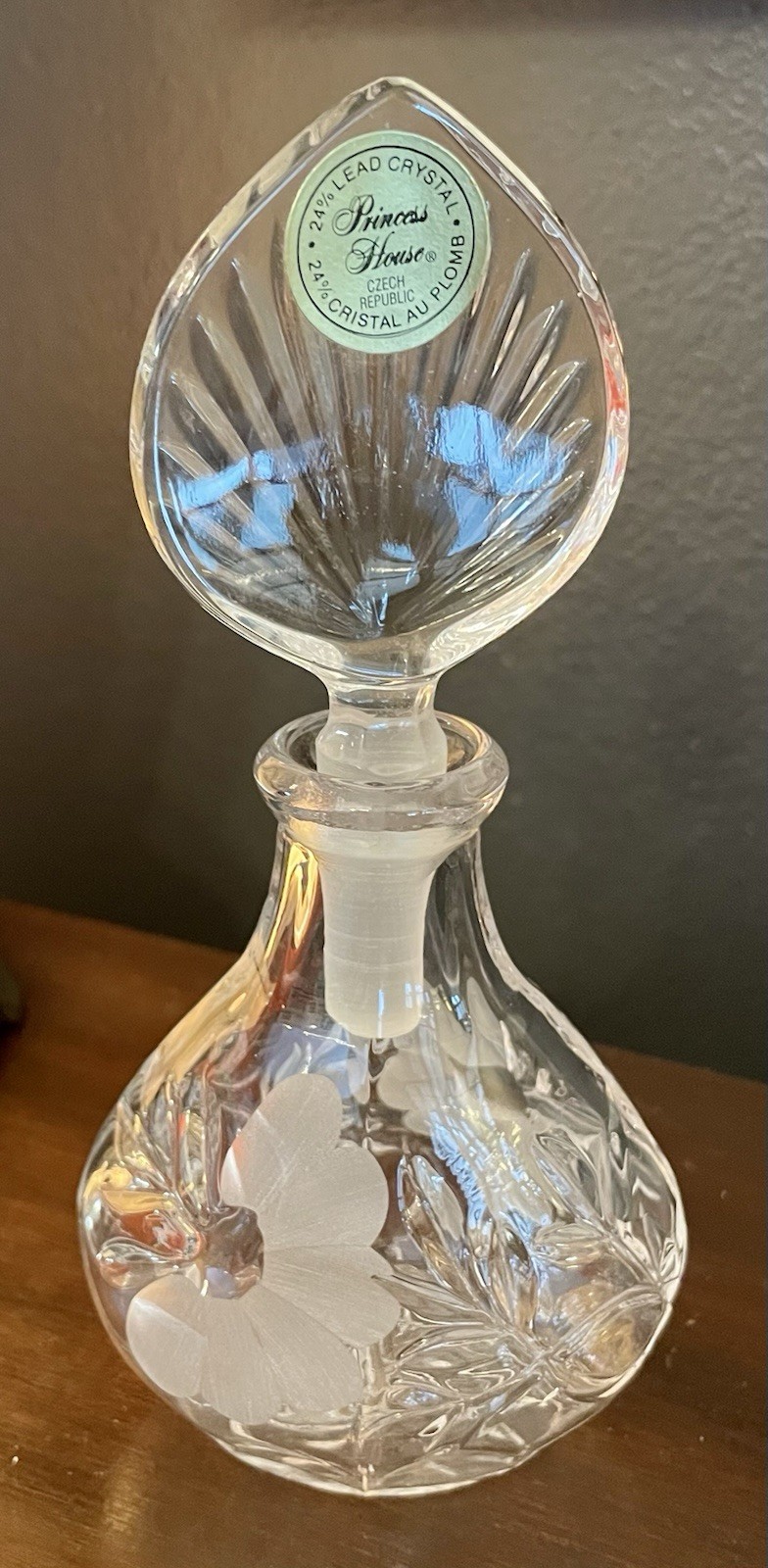 Princess House Lead Crystal Perfume Bottle #803 with Stopper Original Box