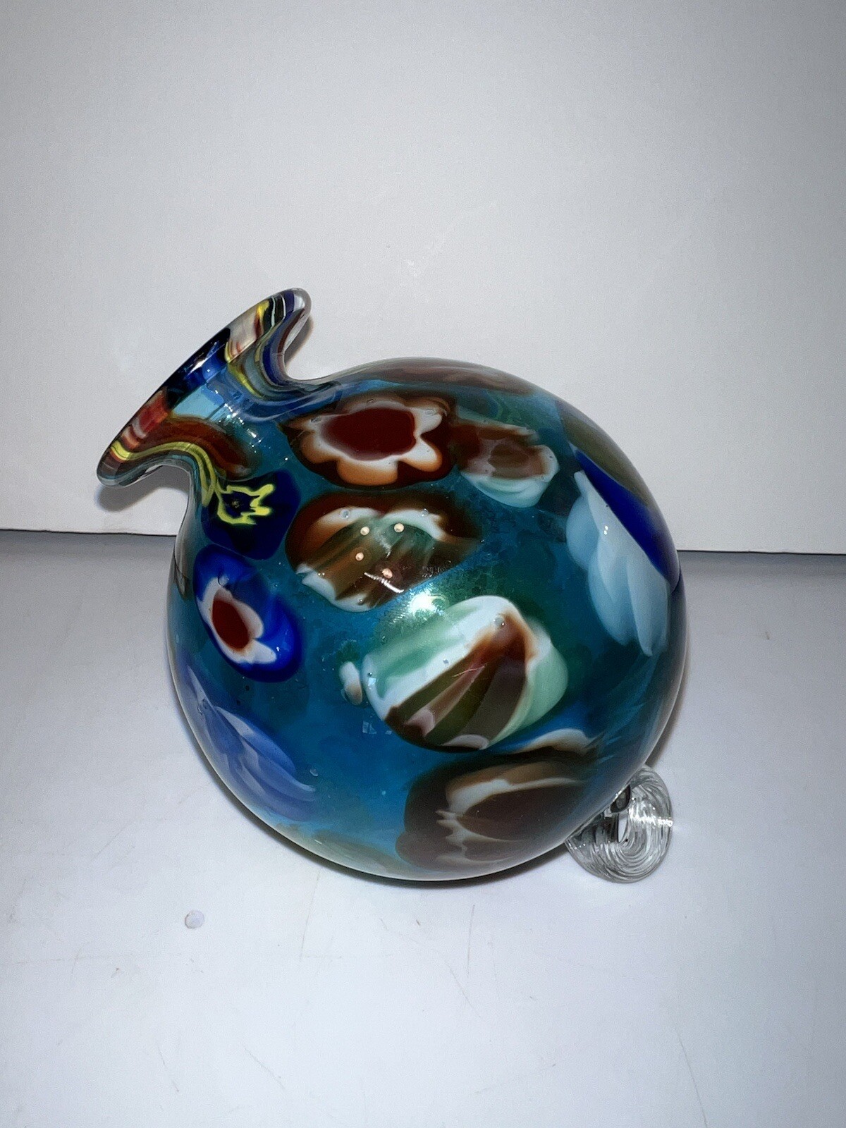 Hanging Free Standing Millefiori Hand Blown Glass Decoration Window Ornament 6”