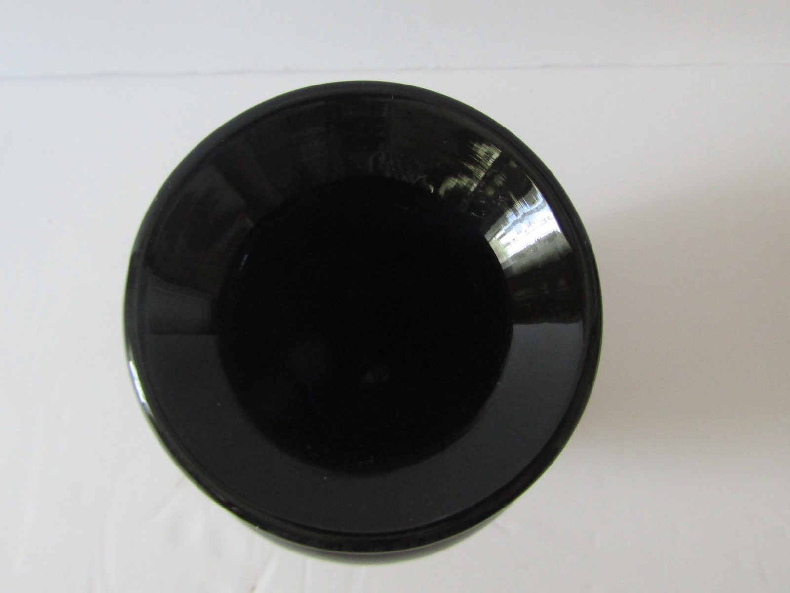 Fenton Art Glass 1980s Black Amethyst 6 1/2″ Tall Round Plain Vase Unpainted