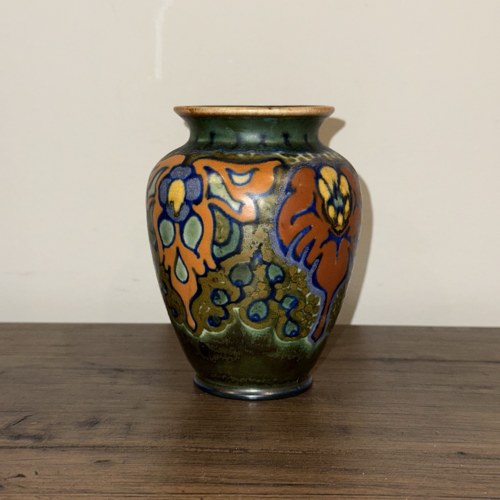 Gouda Holland 562 “Francis” Art Pottery Vase Hand Painted Dutch Deco c.1920s
