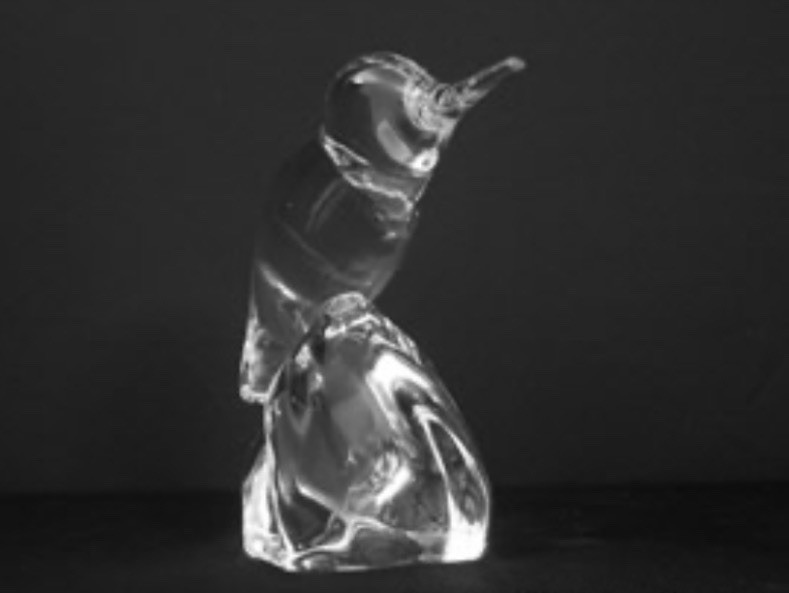 DAUM FRANCE CRYSTAL Kingfisher Bird “Martin‑Pêcheur” Signed Clear Figurine 9” T