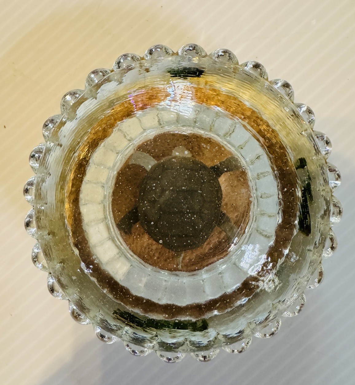 Antique Gillinder Articulated moving turtle glass paperweight Souvenir