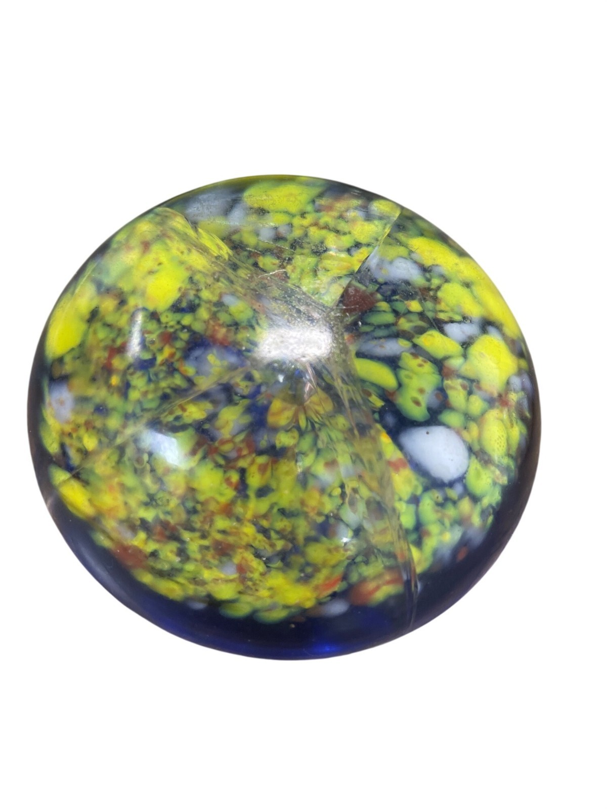 Lot of 4 Handmade art glass paperweights abstract colorful studio decor SKU 9755