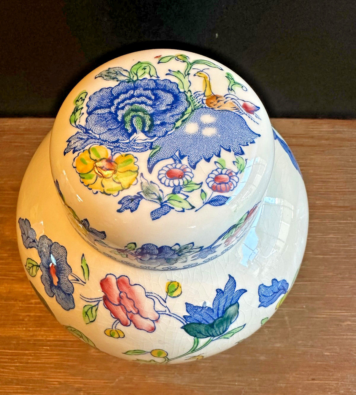 Vintage Masons Ironstone China “Regency” Ginger Jar Chinoiserie England