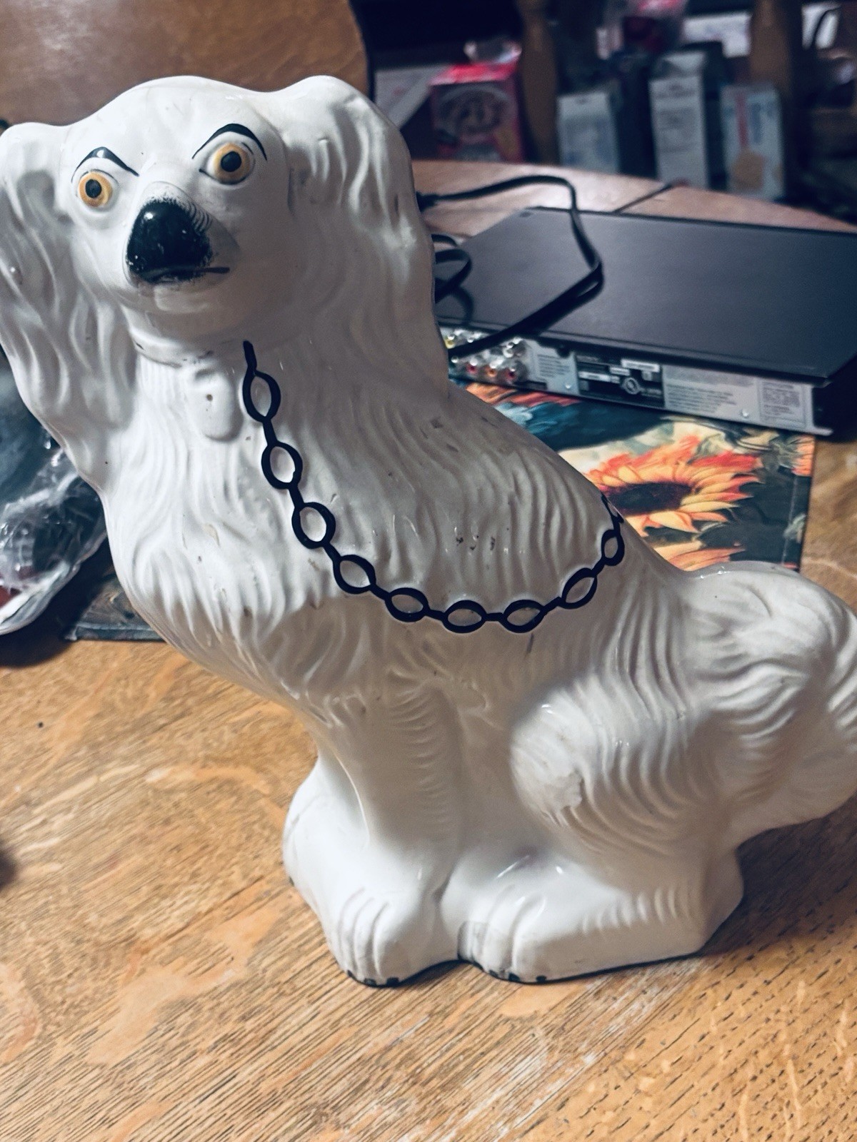 True Vintage Victorian Staffordshire Porcelan Dog 10 1/4