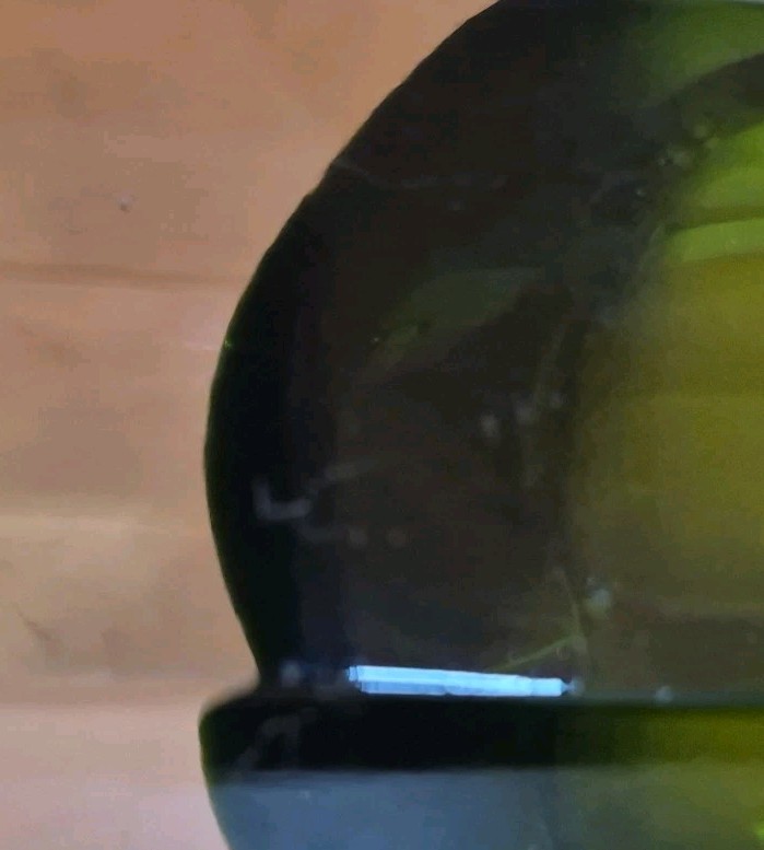 Green Faceted Glass Vase Lindshammar Sweden Designed by Gunnar Ander 10″ H
