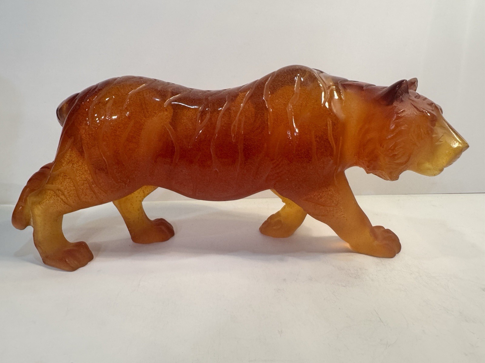 STUNNING Daum Pate De Verre 10.5” Large Amber Tiger Retail $3,450 BEST PRICE!