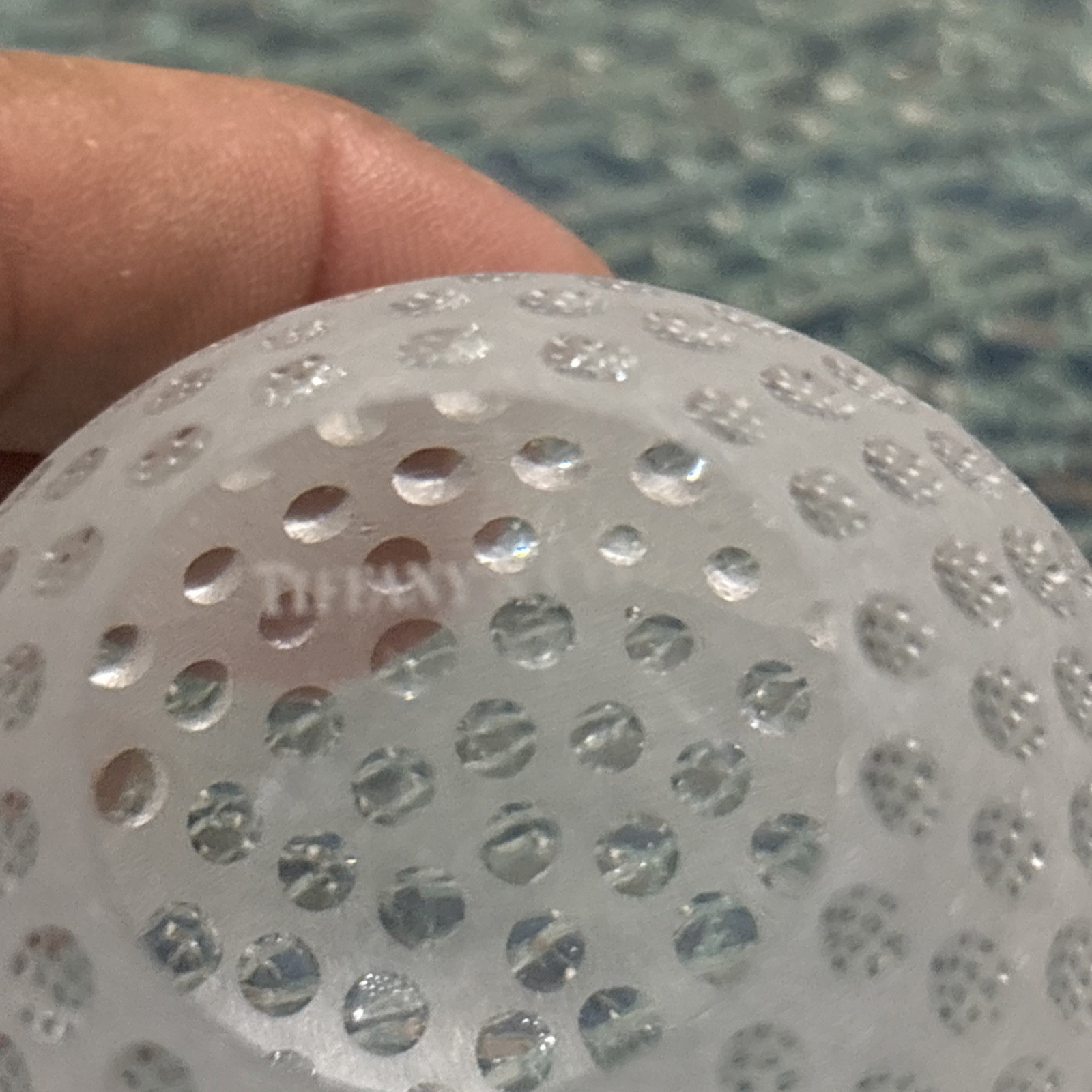 Tiffany & Co. Clear Frosted Crystal GOLF BALL Paperweight *EXCELLENT*