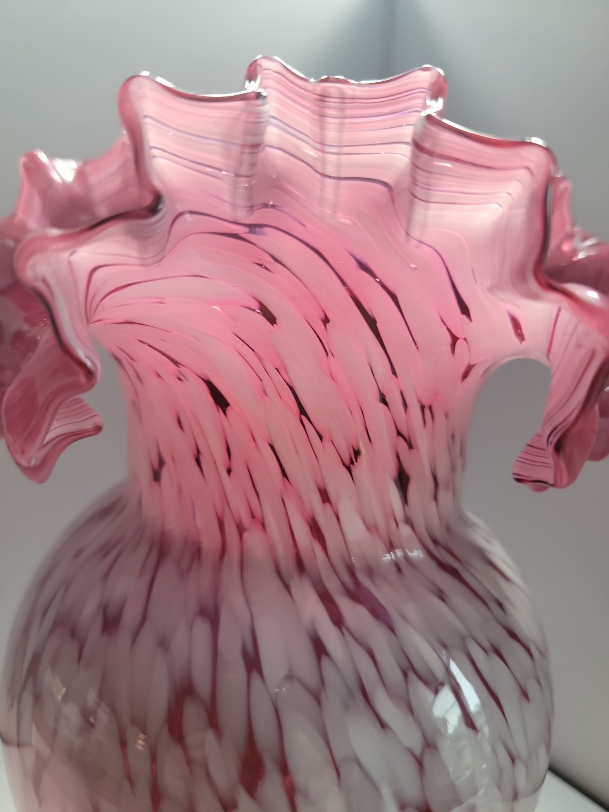 Vintage Cristalleria Ann Primrose Murano Collection D’Arte Pink Art Glass Vase