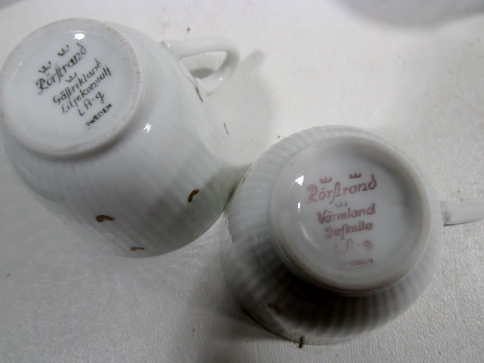 Vtg Rorstrand Sweden Wild Flowers 4 Demitasse Cups & Saucers