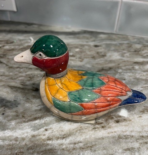 Vintage Raku Duck Figurine 1995 South Africa