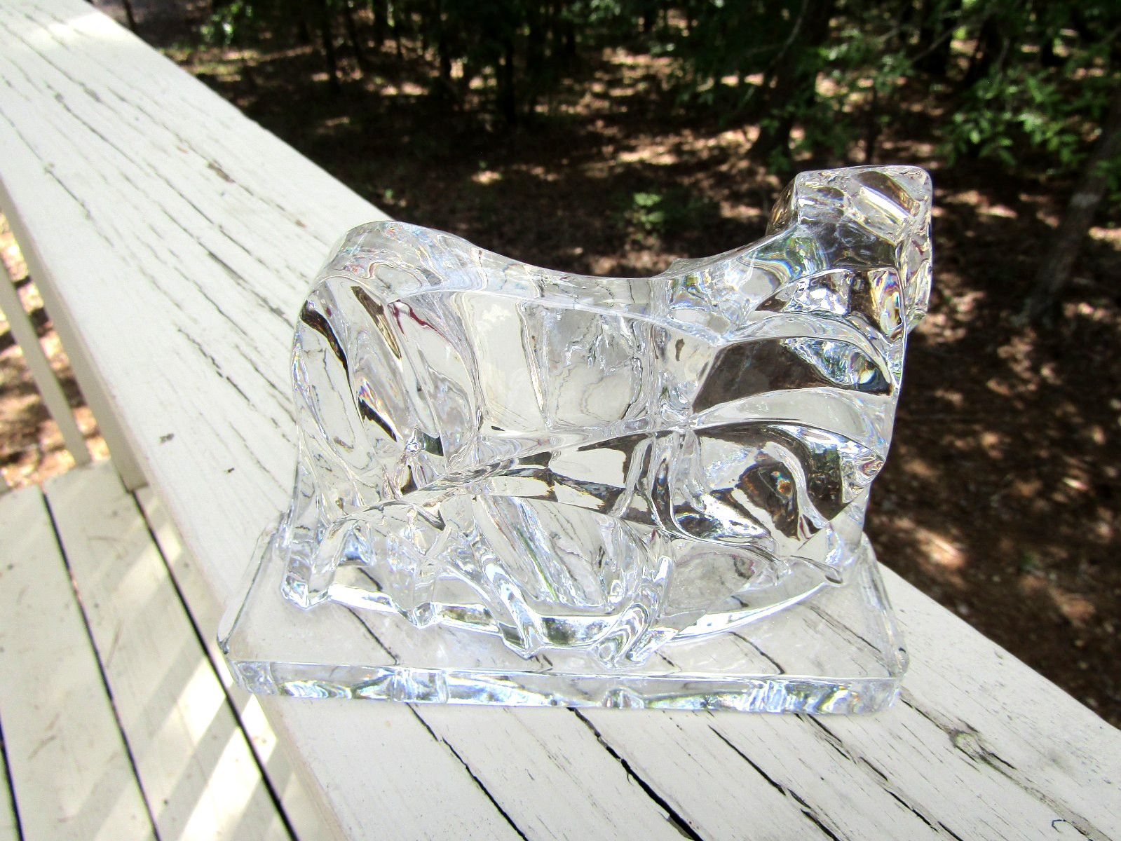 1925 Georges Chevalier / Baccarat / Cubist Crystal TIGER PAPERWEIGHT / FIGURINE