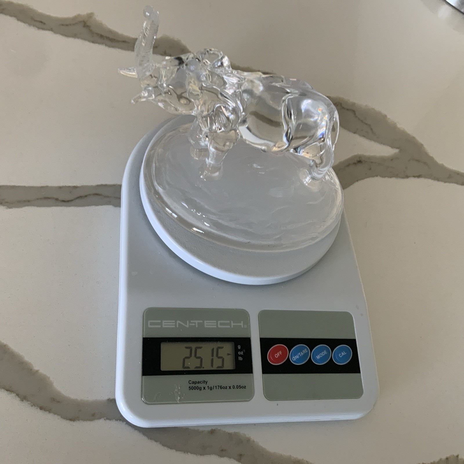 Glass Crystal Elephant Figurine Statue Sculpture Pachyderm Trunk Up Art Decor