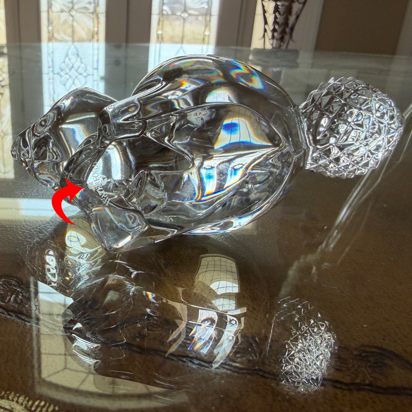 Waterford Crystal Easter BUNNY Rabbit w/ Cottontail Ireland Made Figurine