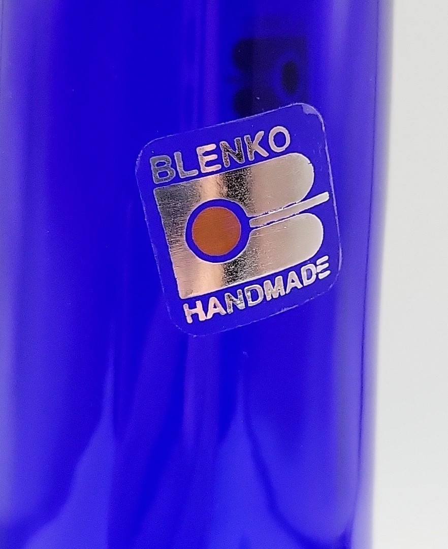Vintage Blenko Glass #9025 Cobalt Blue Single Candle Stick Holder 9.5 inches