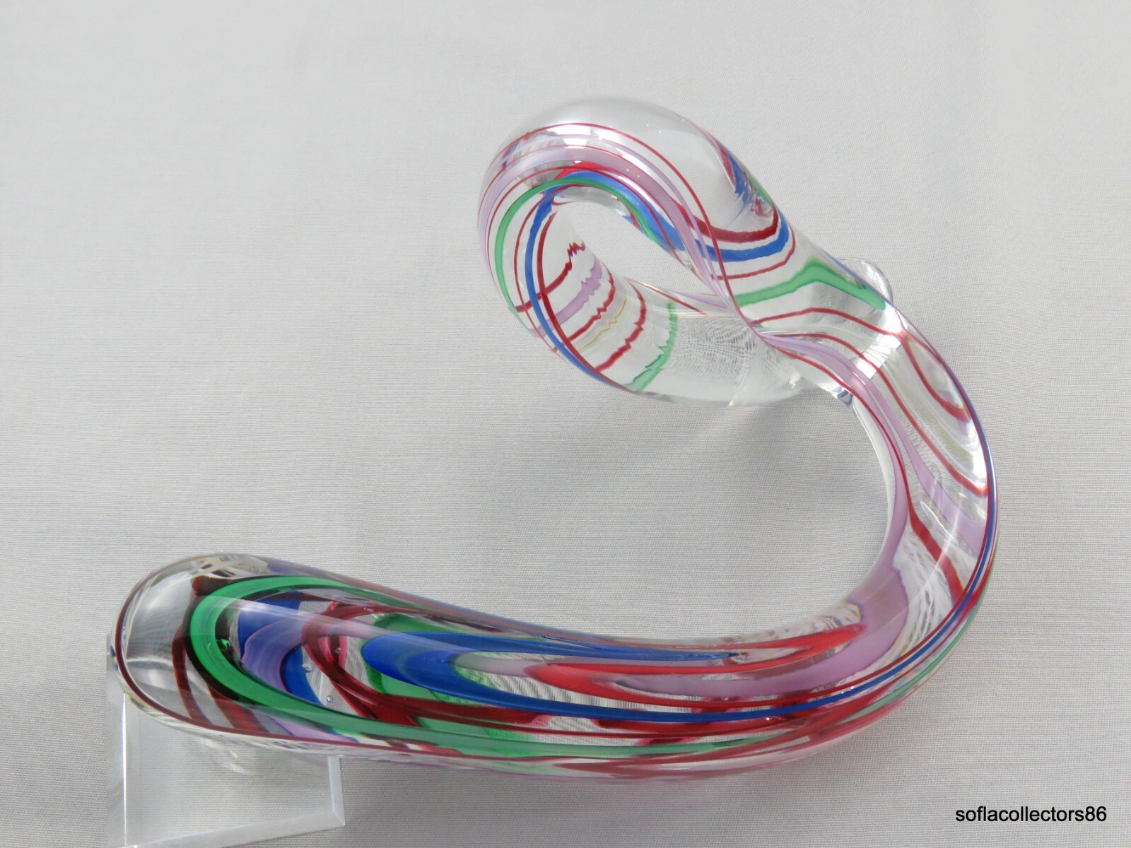 Mark Chapman Free Form Studio Art Glass Paperweight w Abstract Décor Dated 1999