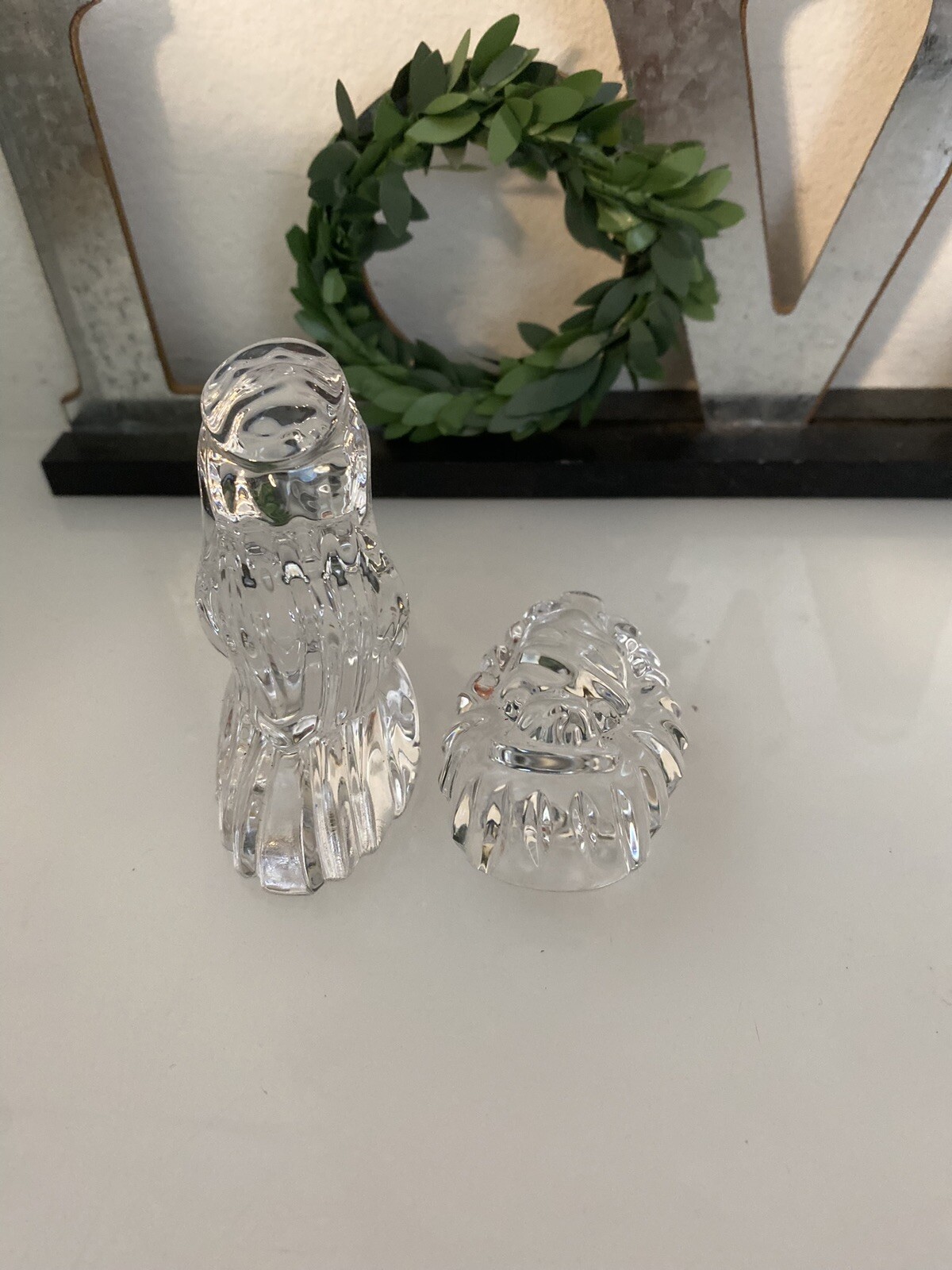 Waterford Marquis Nativity Mary & Baby Jesus Figurines Lead Crystal 2PC Set Vtg