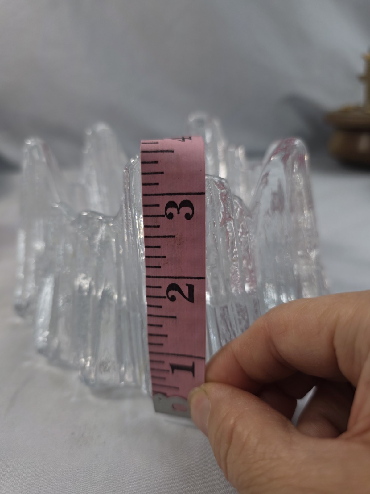 MCM Rune Strand Nybro Crystal Swedish Art Glass Volcano Votive Candle Holder 104