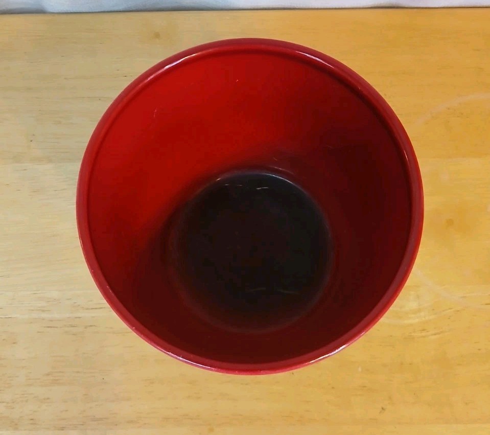 Scheurich Ceramic Pot Red Black Mars Glaze Made In Germany Flower Herb Garden