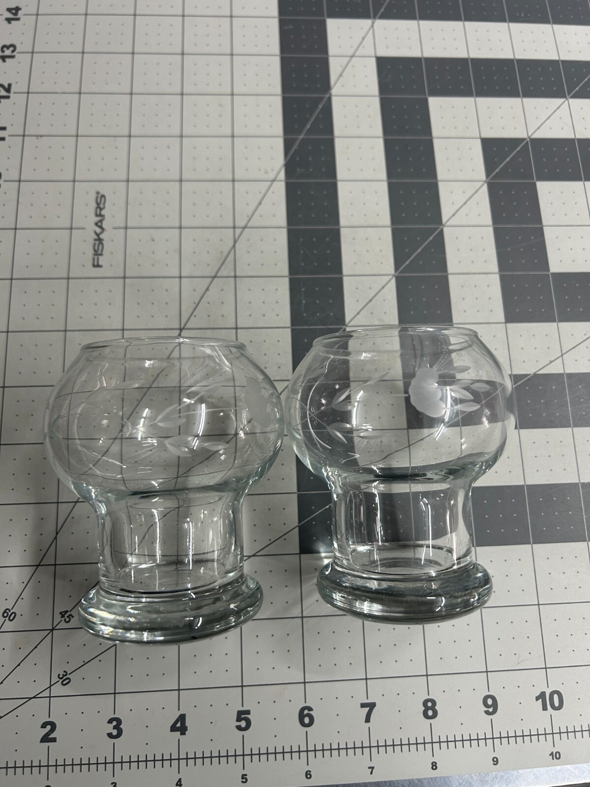 EUC 2-pack lot Princess House Heritage Glass Candle Votive Holder 4″
