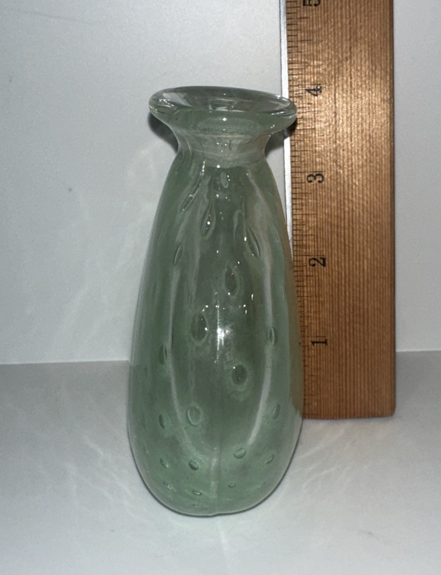 Royal Limited Crystal Glass Green Flower Vase Iridescent Beautiful